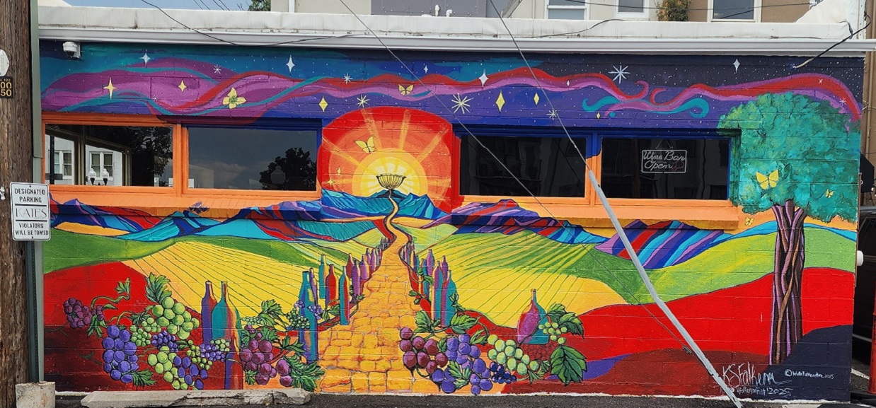 kates wine bar littleton mural